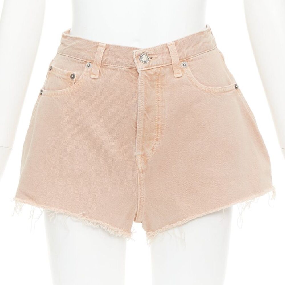 Saint Laurent Washed Denim Flared Shorts